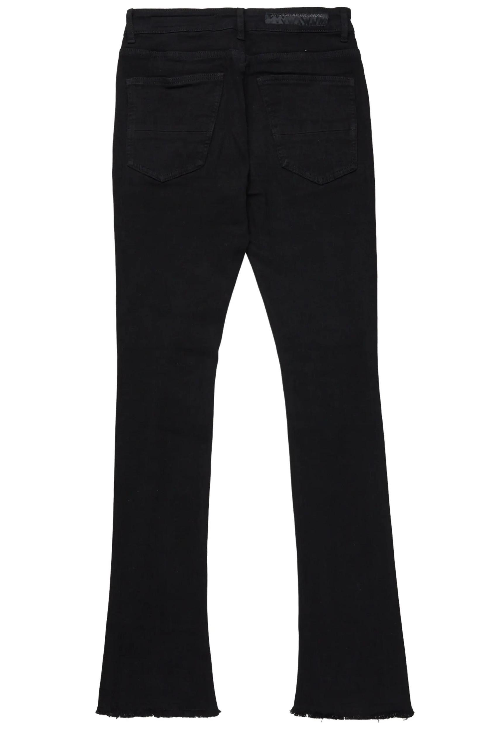 Rebel Black Stacked Flare Jean Male Product Image