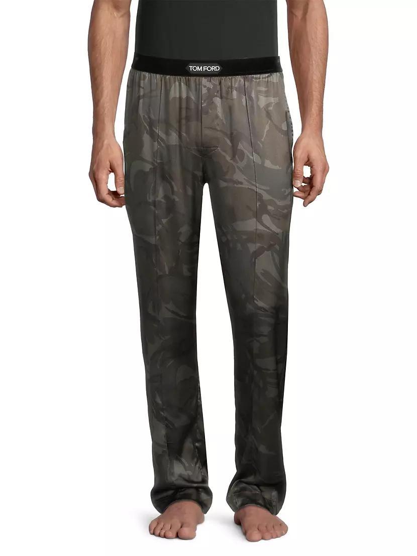 Logo Silk Pajama Pants Product Image