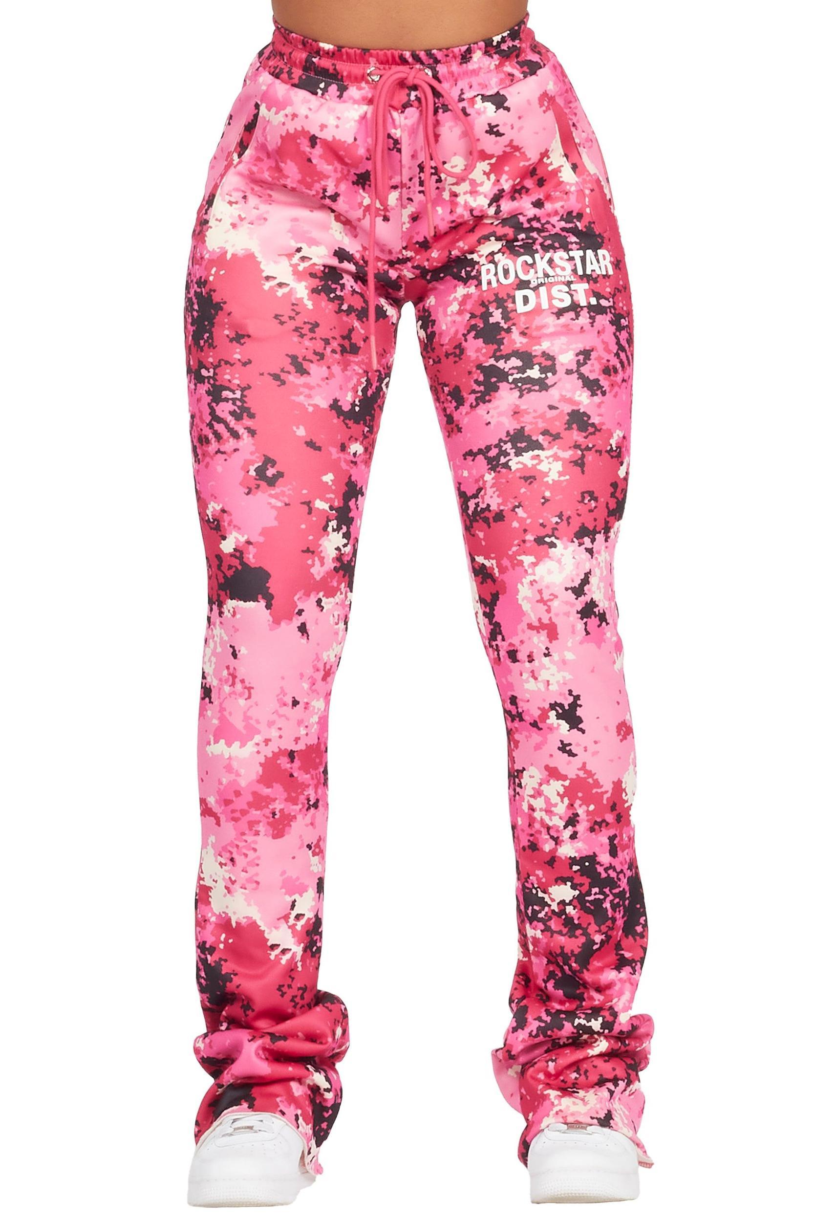 Juliana Pink Digital Camo Super Stacked Track Pant Female Product Image