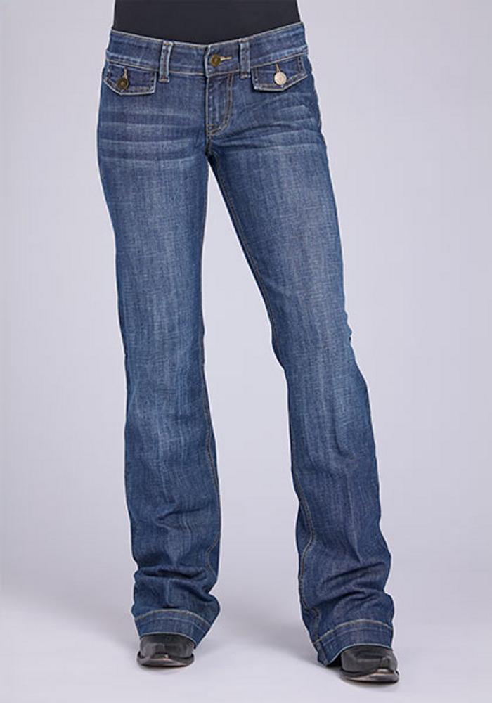 Tin Haul® Ladies' Rosie Medium Wash Faux Front Pockets Jeans Product Image