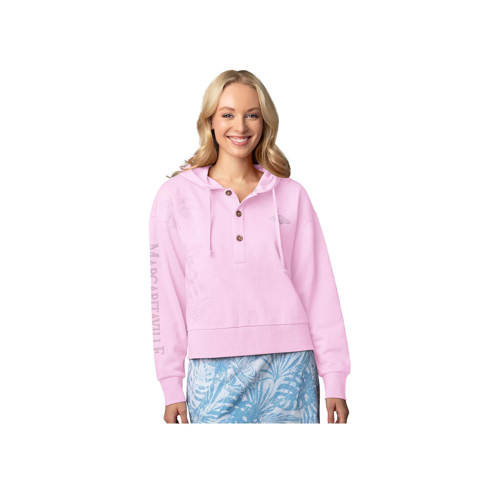 Women's Margaritaville Pink San Francisco 49ers Island Dream Solid Pullover Hoodie, Size: Small Product Image