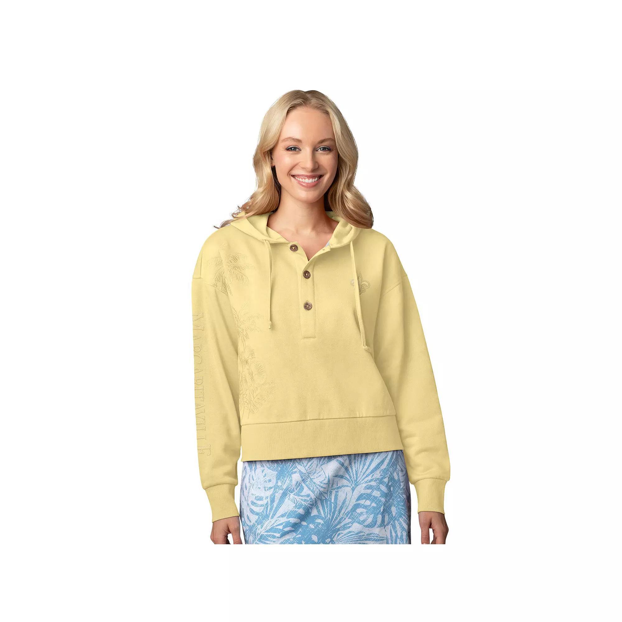 Women's Margaritaville Yellow Pittsburgh Steelers Island Dream Solid Pullover Hoodie, Size: Small Product Image