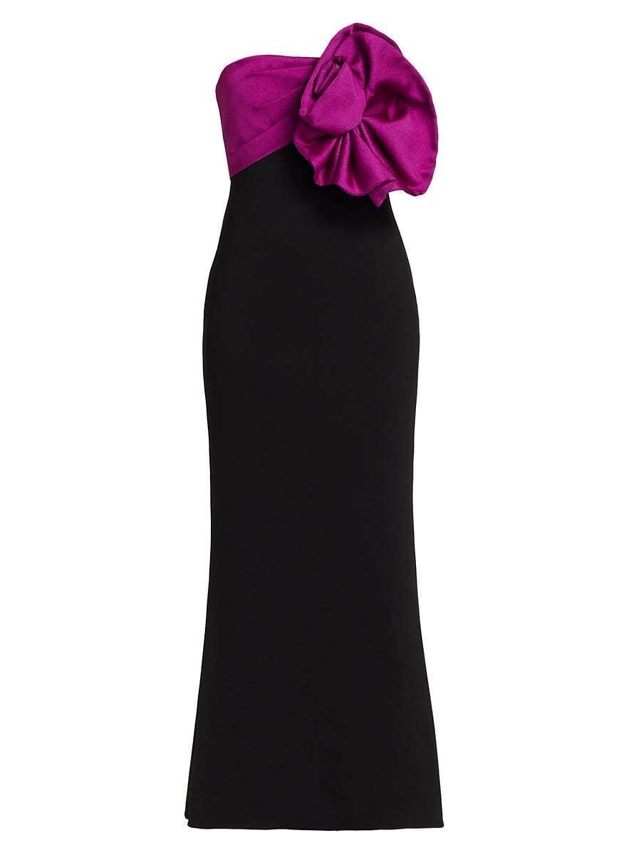 Womens Two-Tone Rosette Strapless Cocktail Dress Product Image