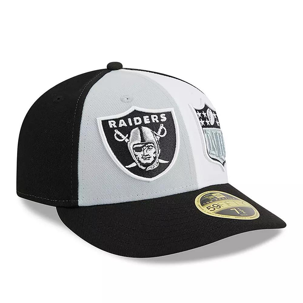 Men's New Era  Gray/Black Las Vegas Raiders 2023 Sideline Low Profile 59FIFTY Fitted Hat, Size: 7, Lvr Grey Product Image