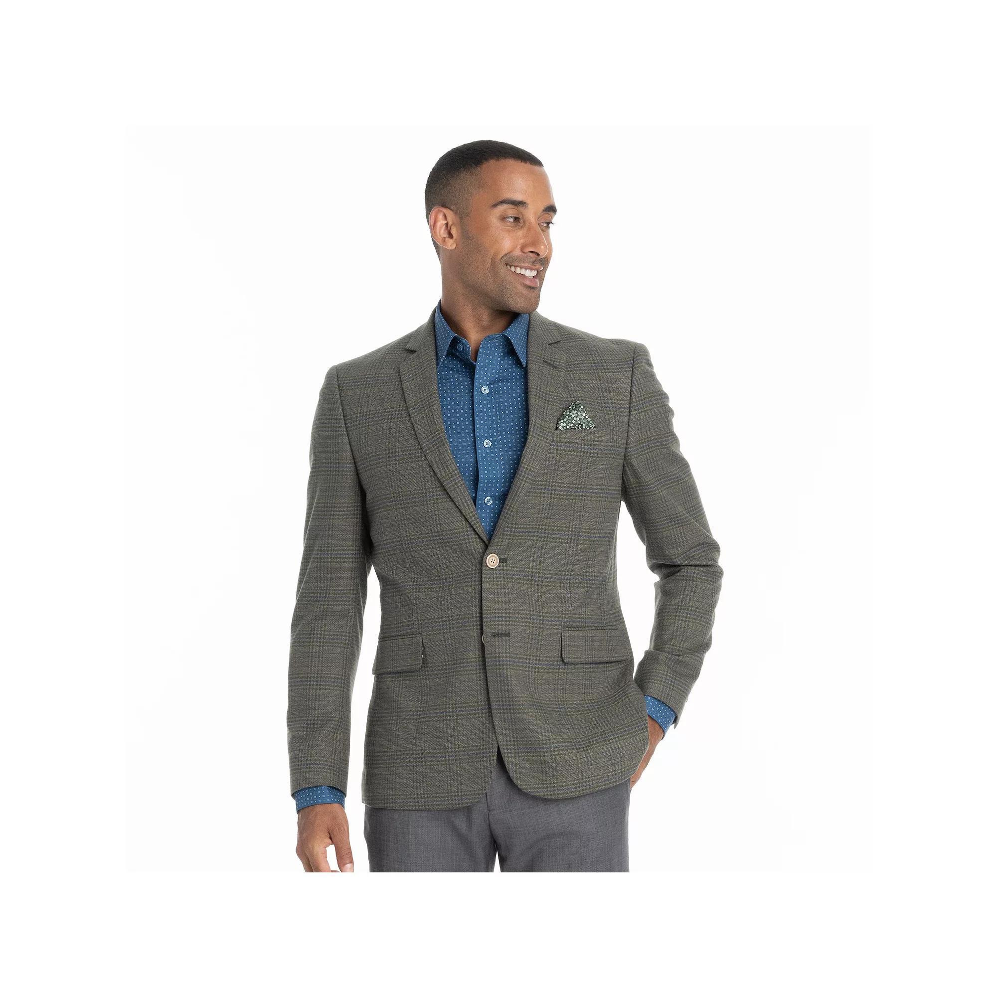 Men's Nick Graham Broadway Slim Fit Sport Coat, Size: 44 LONG, Green Check Product Image