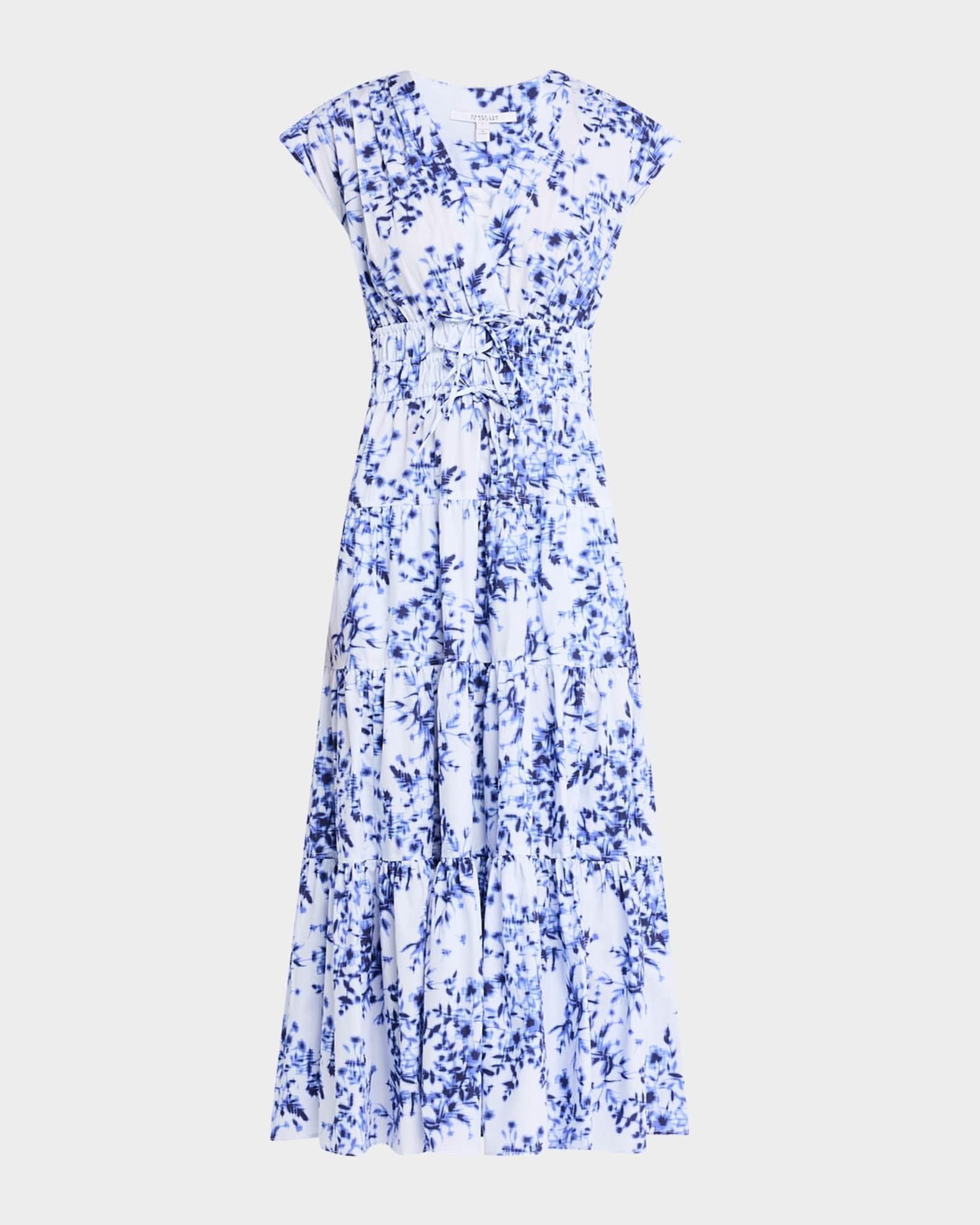 Fatima Cornflower Tiered Maxi Dress Product Image