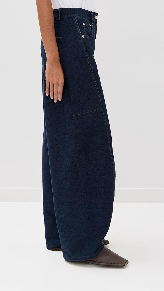 Tibi Indigo Barre Denim Knit Sid Jeans | Shopbop Product Image