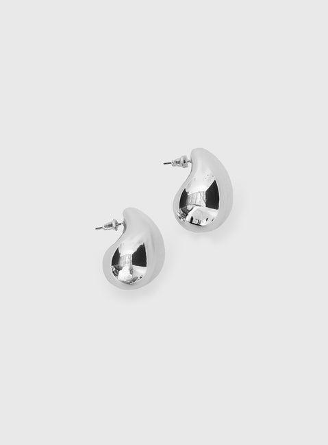 Dazzling Teardrop Earrings Silver Product Image