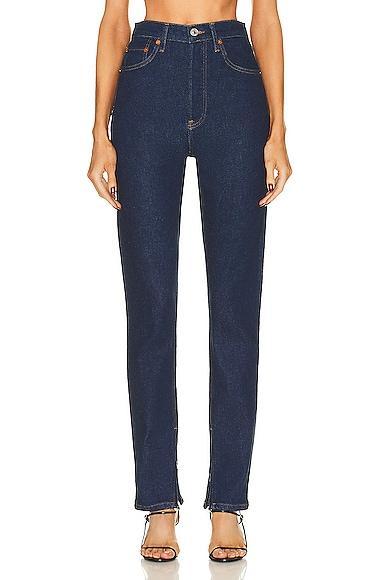 RE/DONE Super High Drainpipe in Blue. Size 24, 25. Product Image