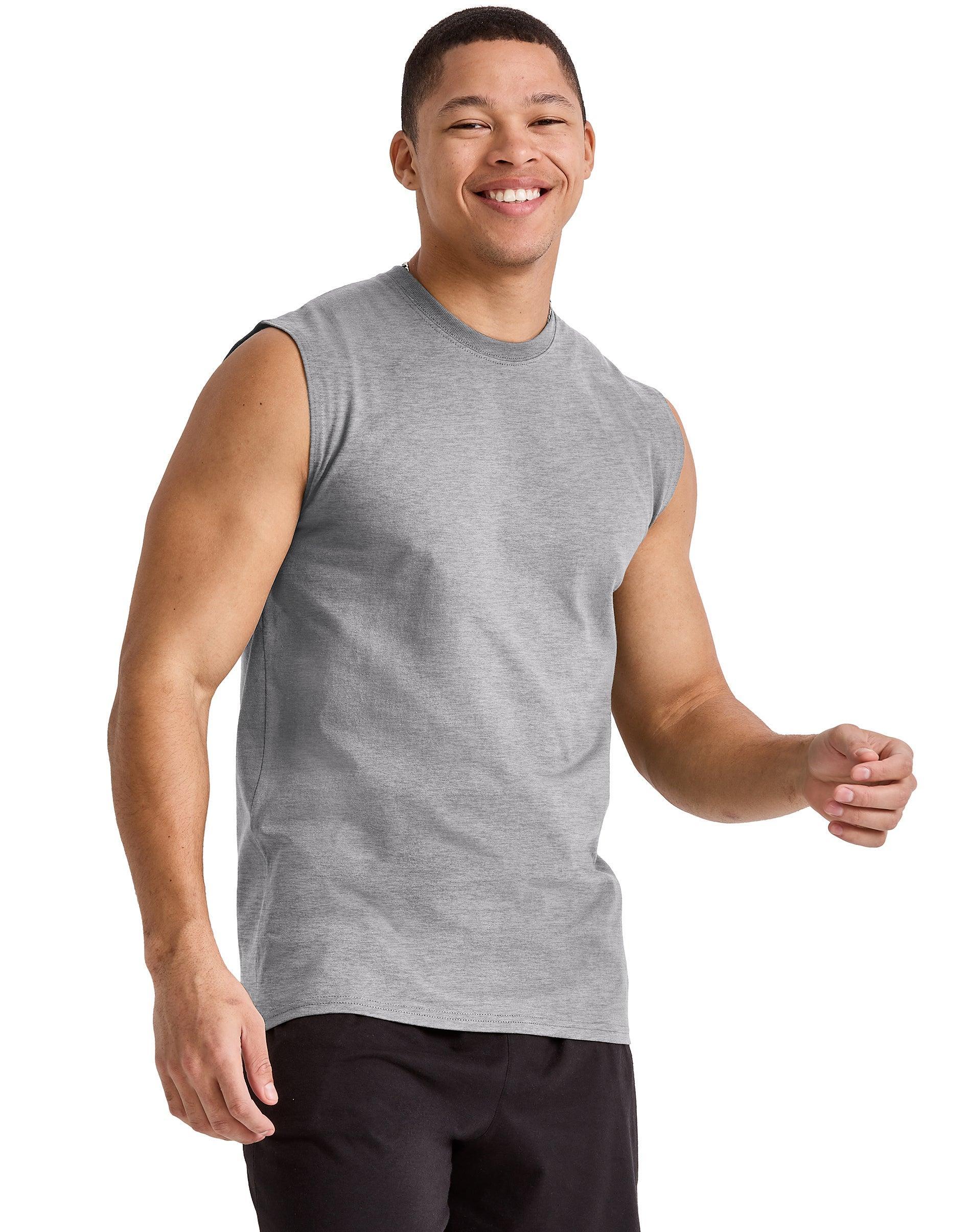 Hanes Mens Cotton Muscle Tank, 3-Pack Athletic Navy 3XL Product Image