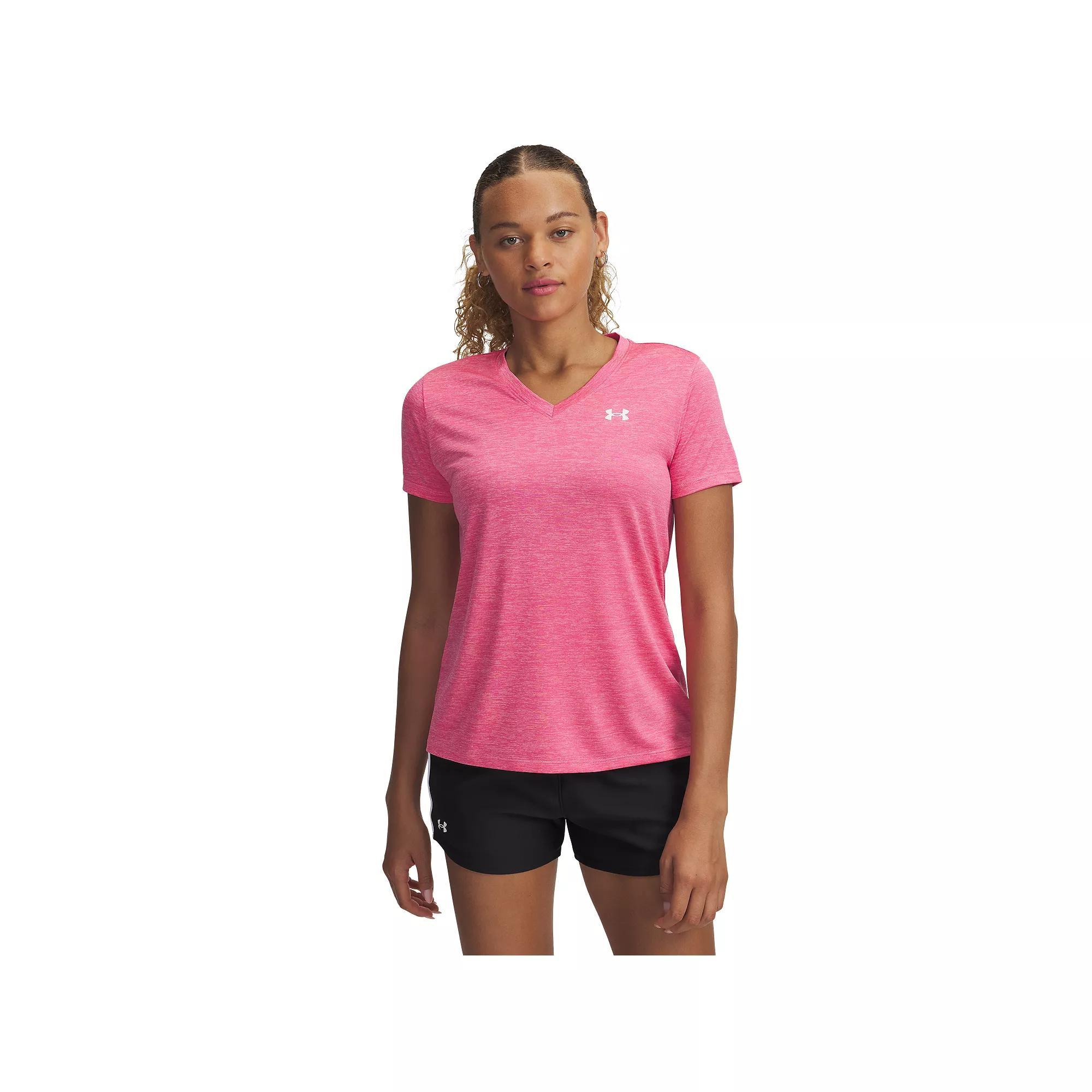 Women's Under Armour Tech™ V-Neck Short Sleeve Tee, Size: Medium, Gray Product Image