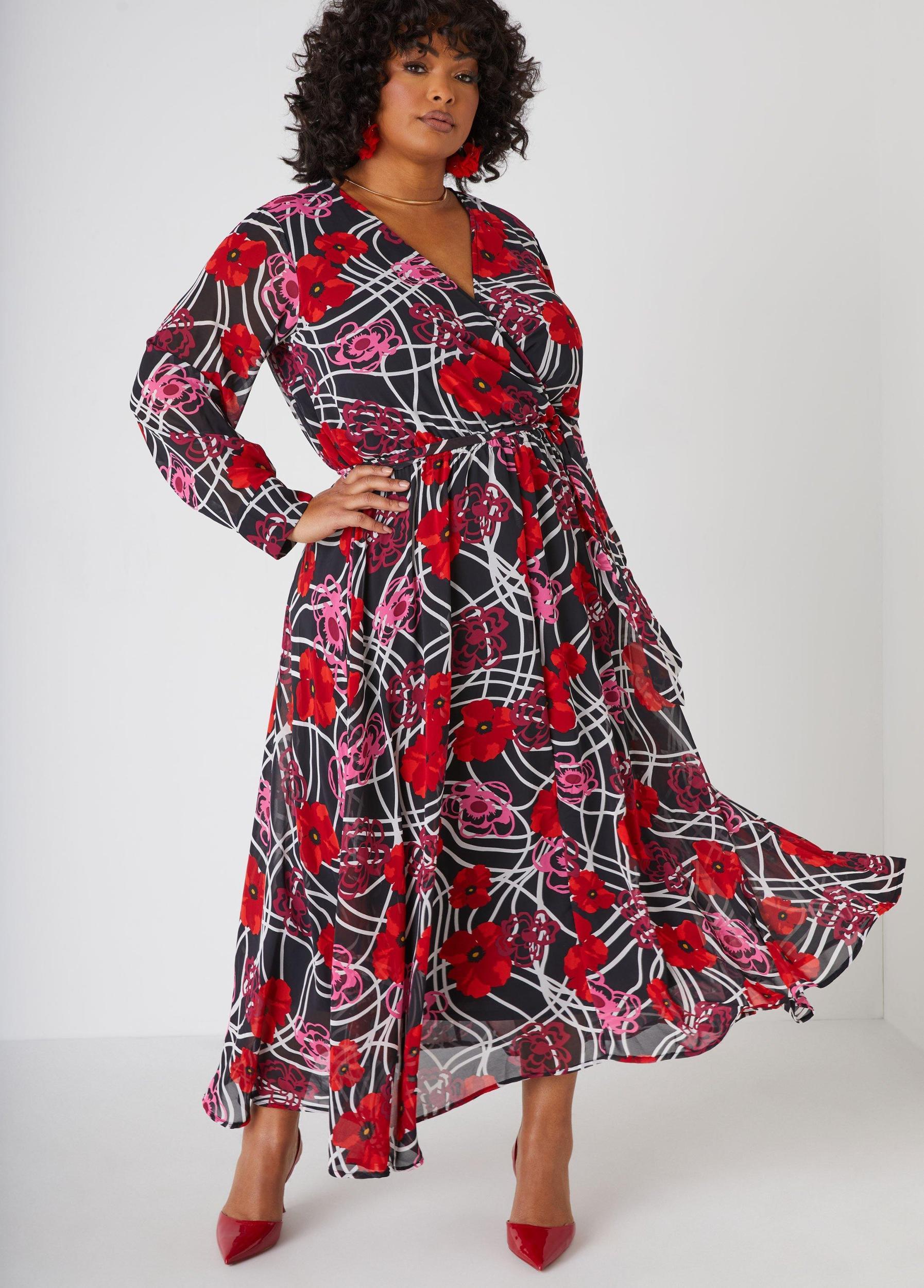 Floral Faux Wrap Maxi Dress Product Image