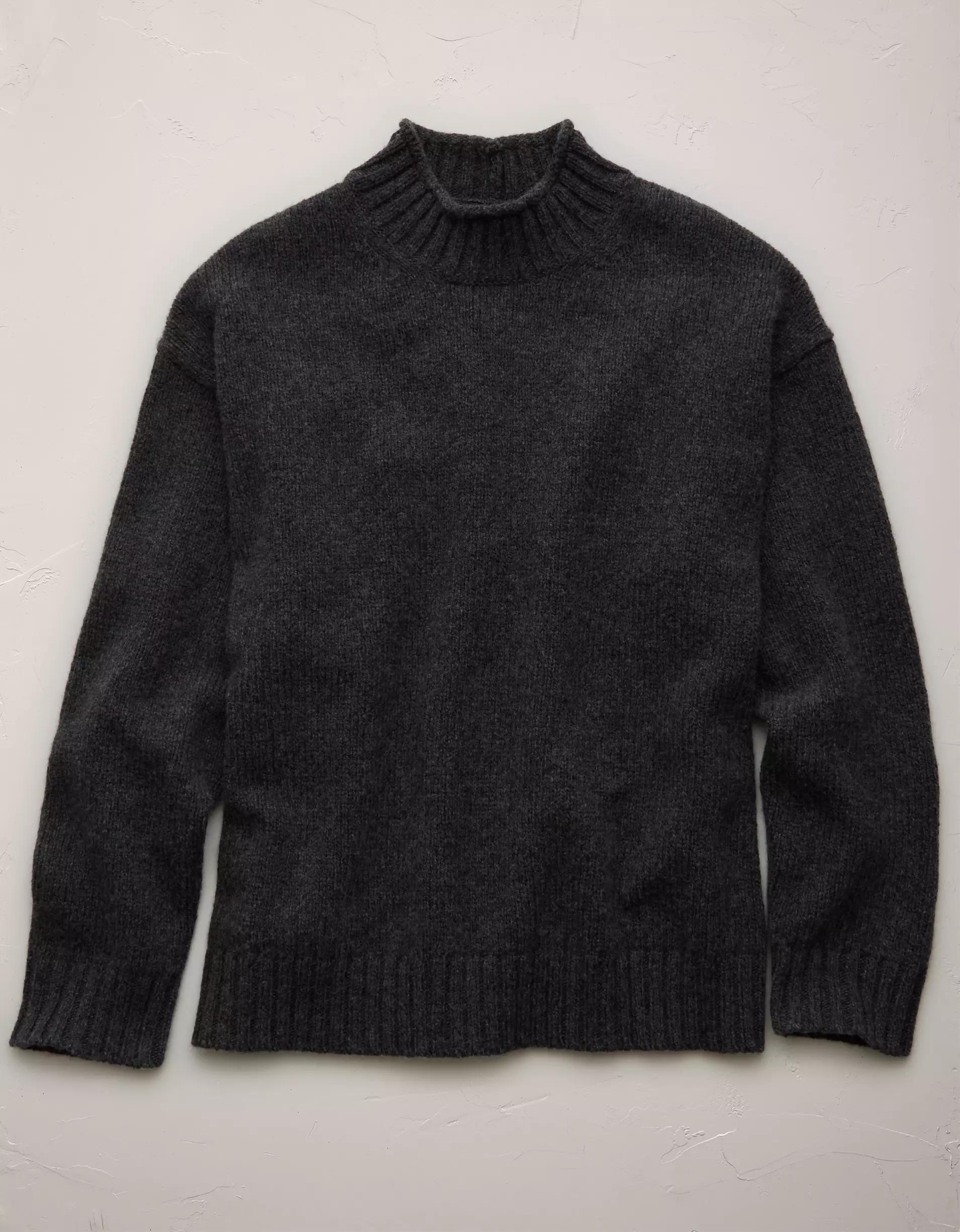 AE77 Premium Wool-Blend Roll Neck Sweater Product Image