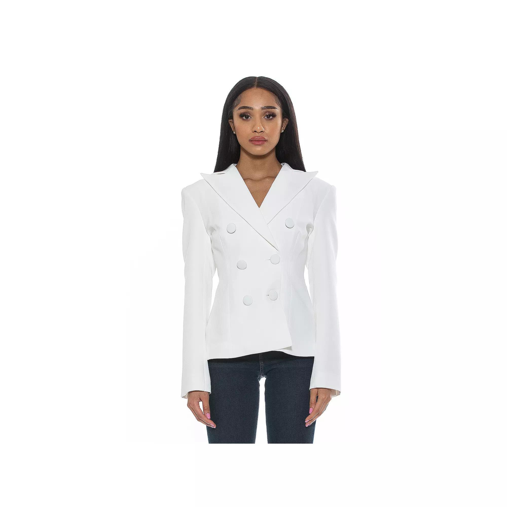 Women's ALEXIA ADMOR Lianne Classic Structured Blazer with Shoulder Pads, Size: 6, Black Product Image