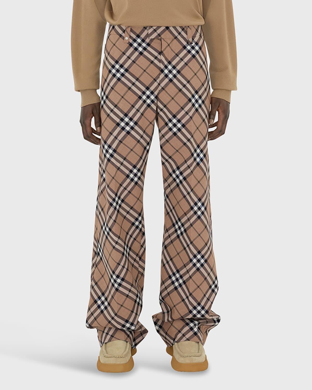 Mens Tailored Check Trousers Product Image