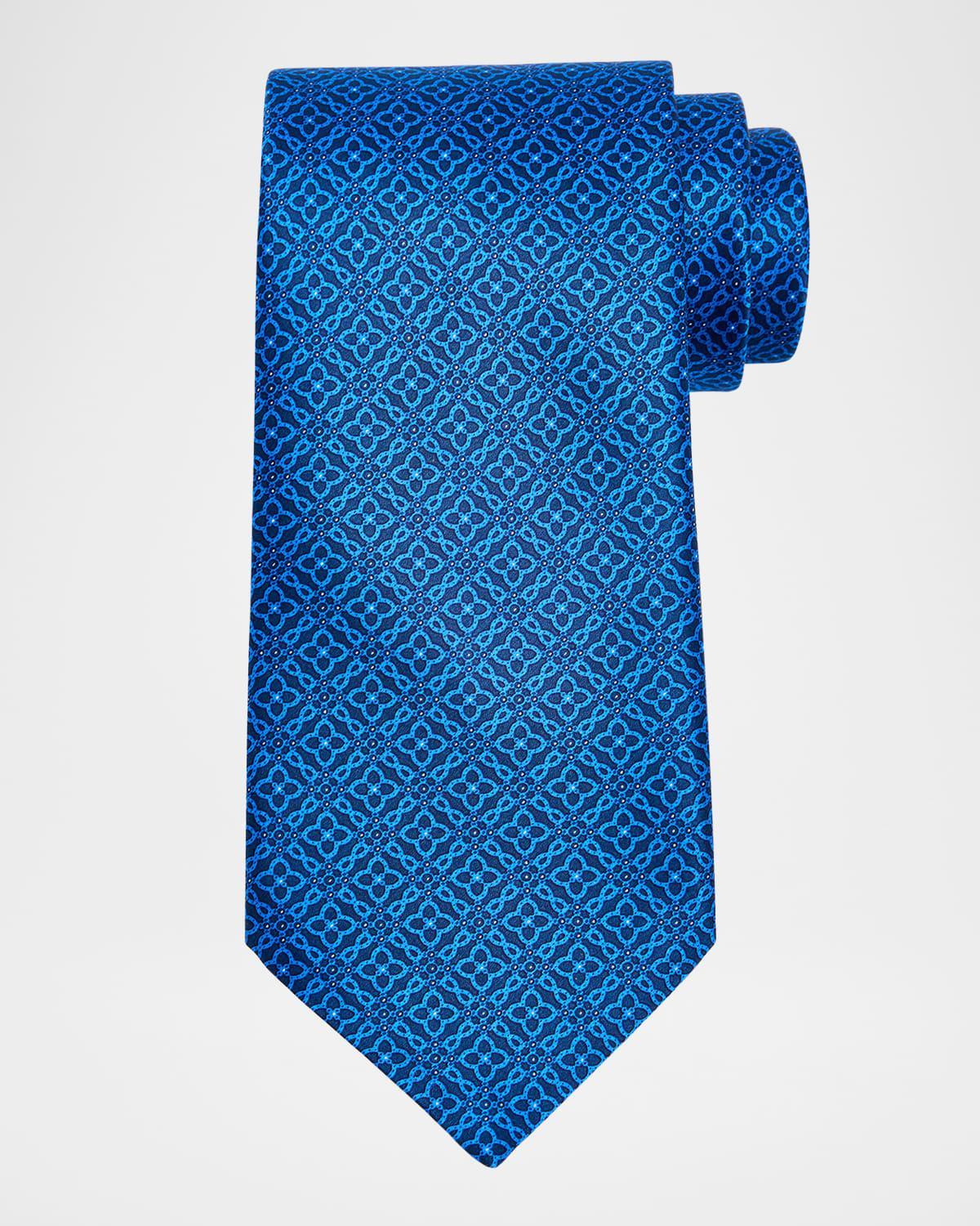 Mens Geometric Silk Tie Product Image