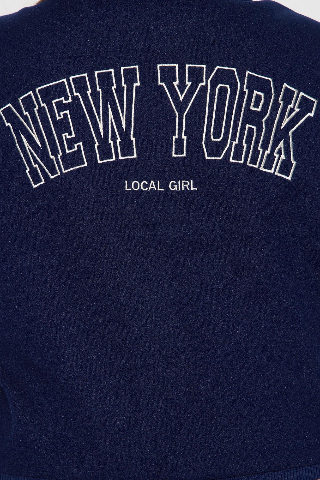 Manhattan Babe Varsity Jacket - Navy Product Image