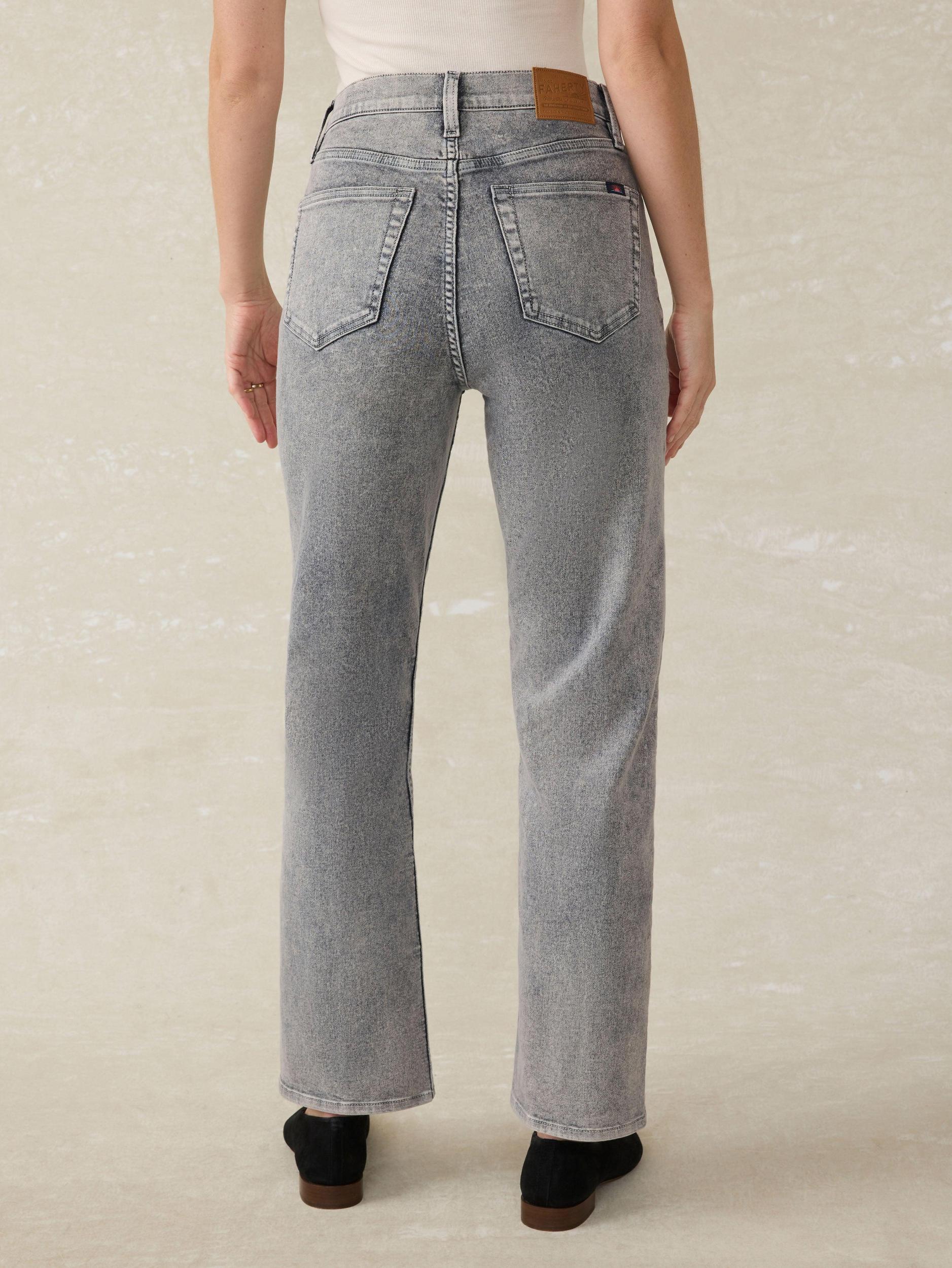Slim Straight Sunwashed Denim - Washed Black Female Product Image