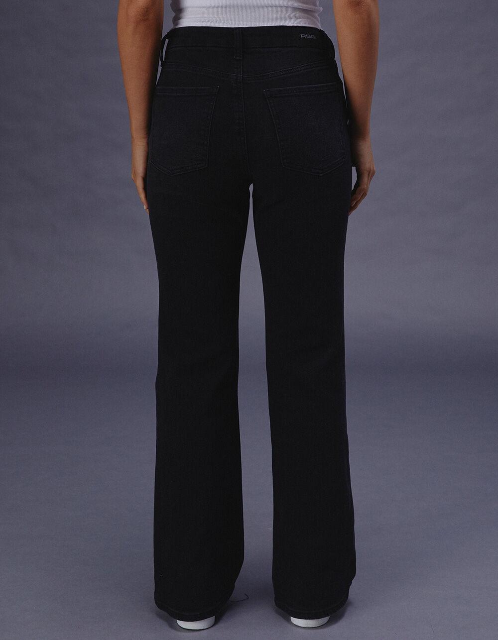 RSQ Womens Curvy High Rise Flare Jeans - BLACK Product Image