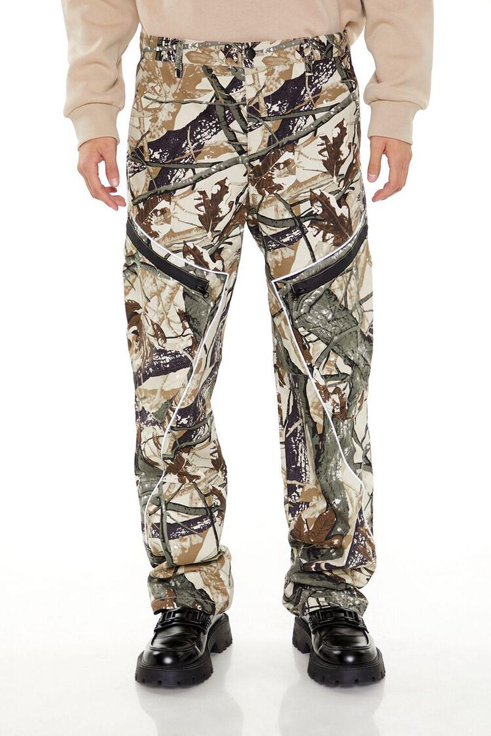Leaf Print Slim-Fit Pants | Forever 21 Product Image