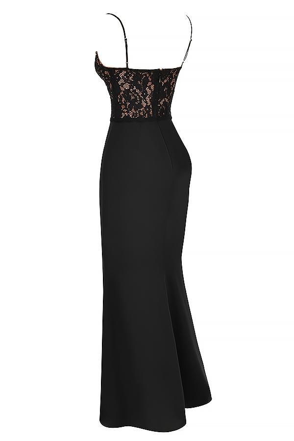 Cara Black Corset Maxi Dress Product Image