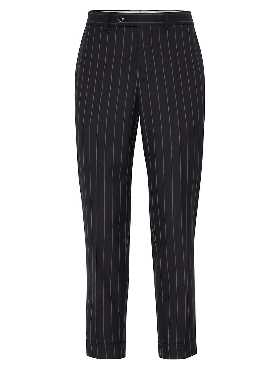 Mens Super 150s Virgin Wool Wide Formal Fit Trousers Product Image
