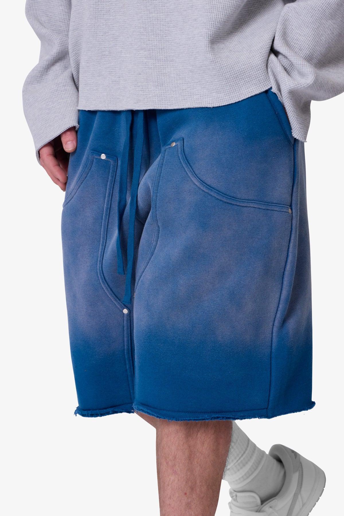West Double Knee Sweatshorts - Blue Product Image