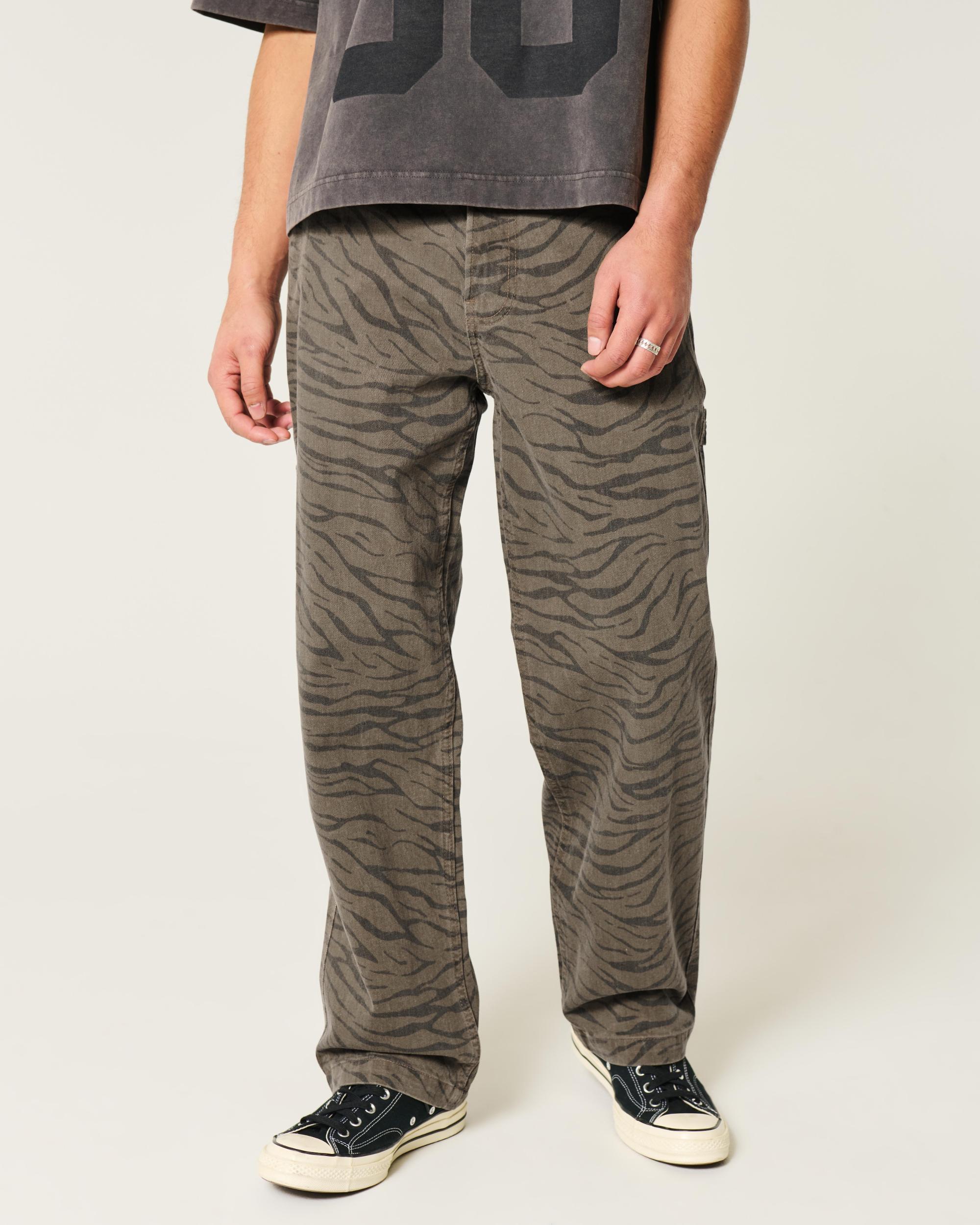 Zebra Print Baggy Painter Jeans Product Image