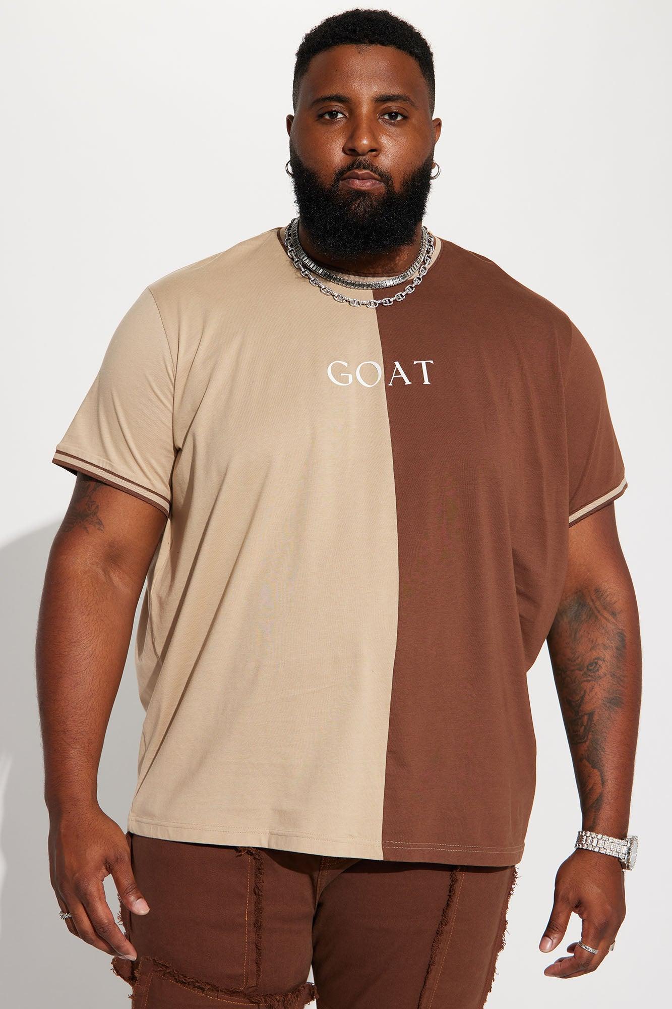 GOAT Color Block Short Sleeve Tee - Brown Product Image