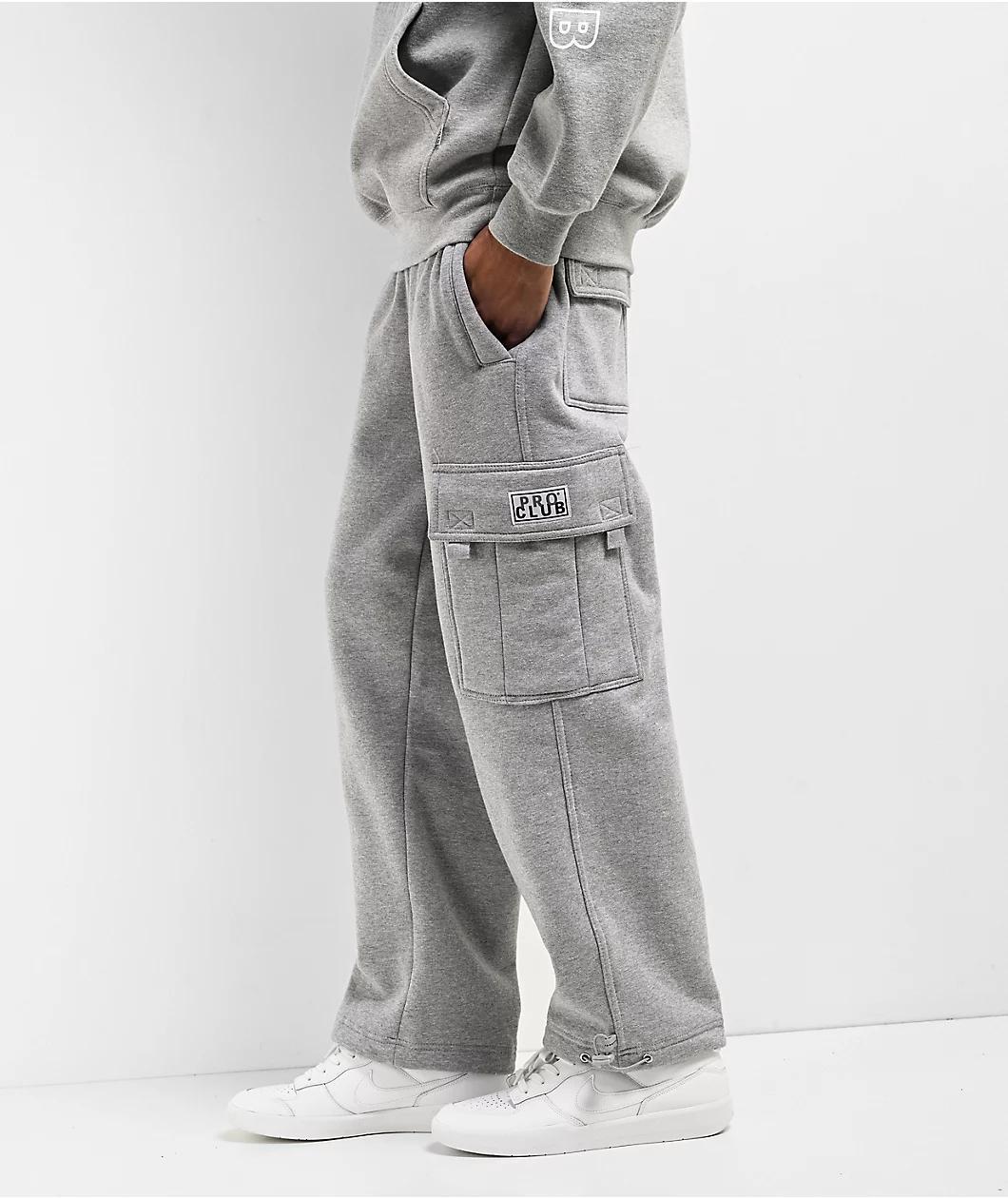 Pro Club Grey Cargo Sweatpants Product Image
