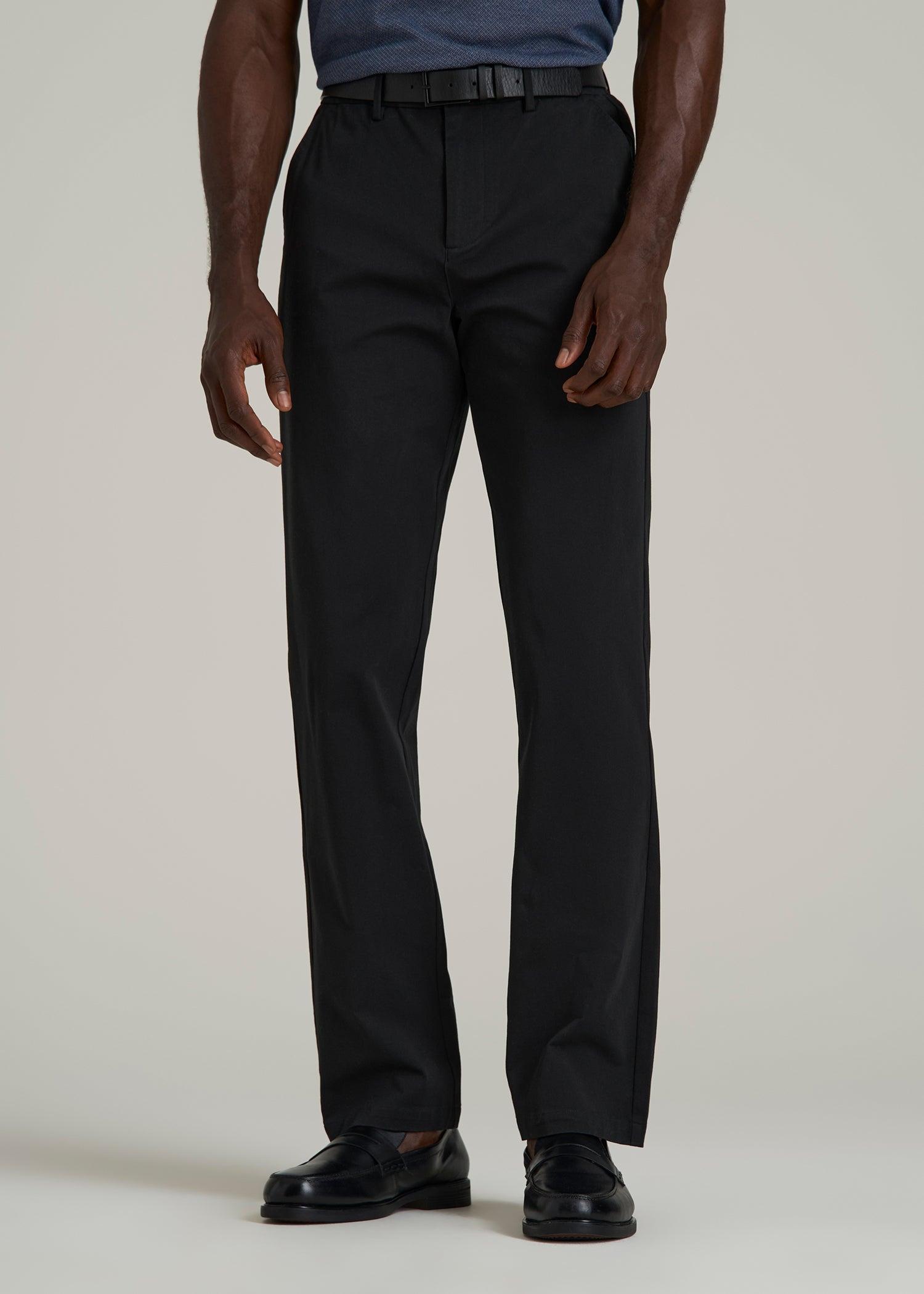 4 Way Stretch Commuter STRAIGHT Leg Chino Pants for Tall Men in Black Male Product Image