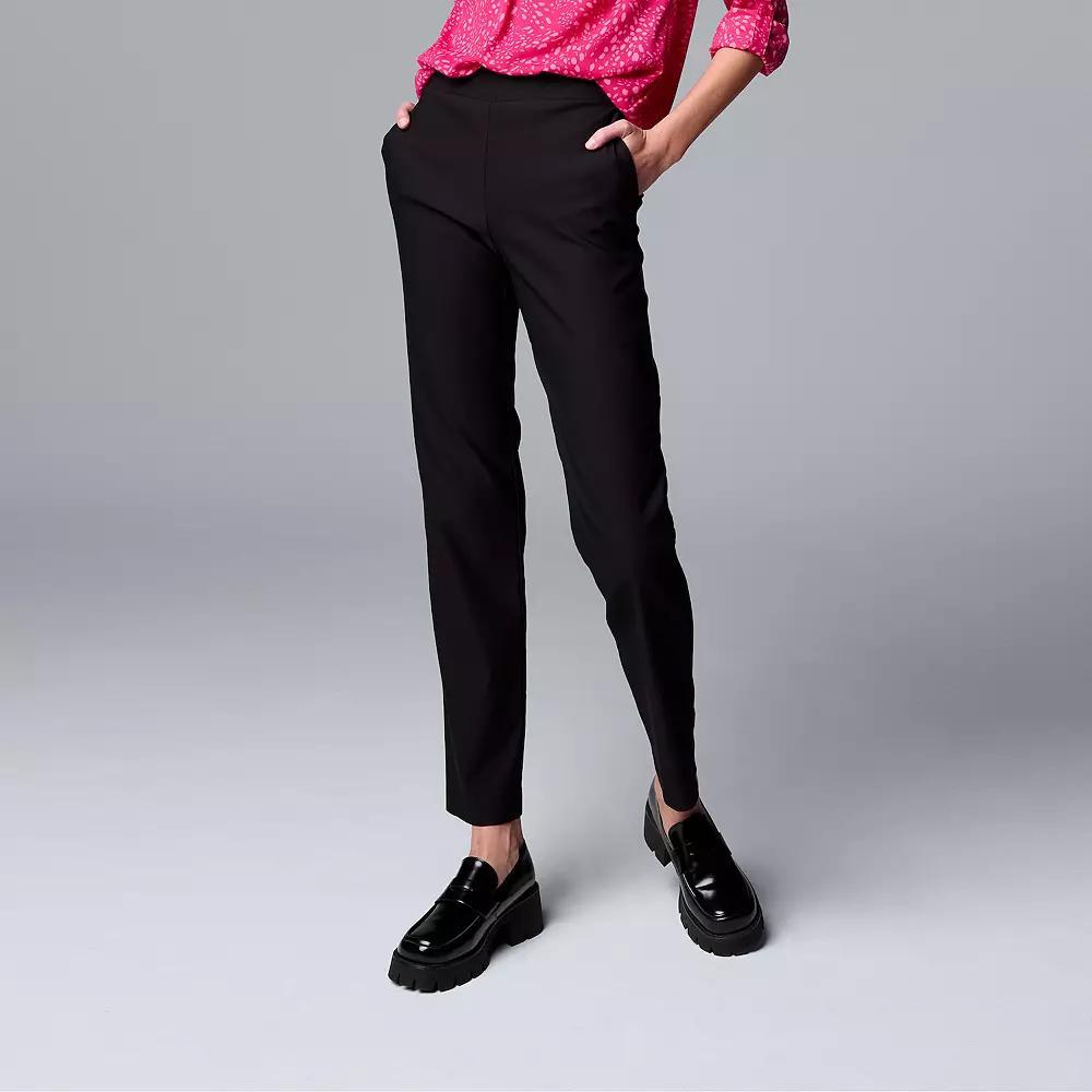 Women's Simply Vera Vera Wang Modern Slim Straight Pants, Size: Small Short, Black Product Image