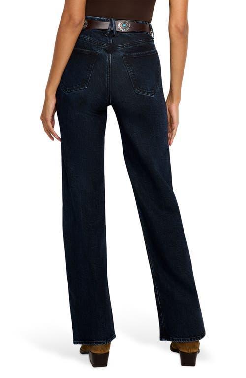 Good American Soft-Tech Good Boy Step Hem High Waist Ankle Straight Leg Jeans in Indigo544 at Nordstrom, Size 15 Product Image