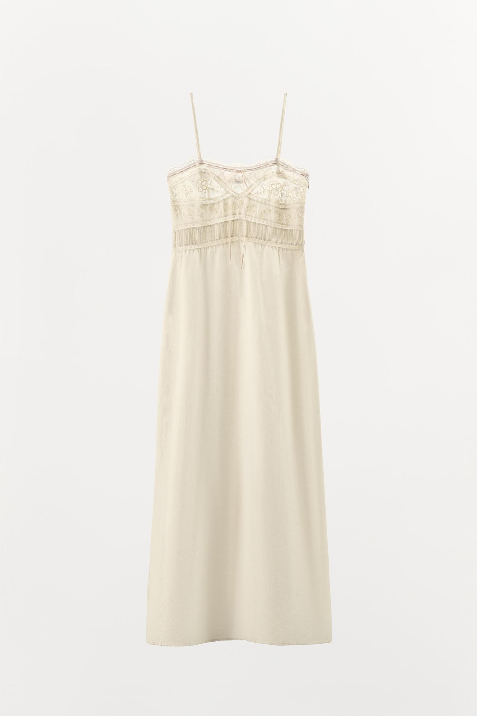 LACE BOW MIDI DRESS Product Image