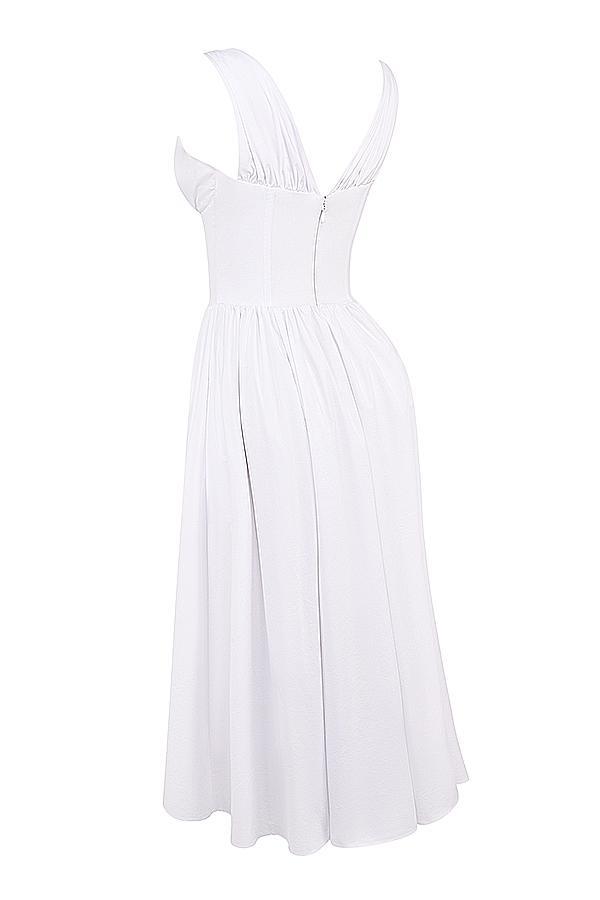 Emmelina White Cotton Corset Sundress Product Image