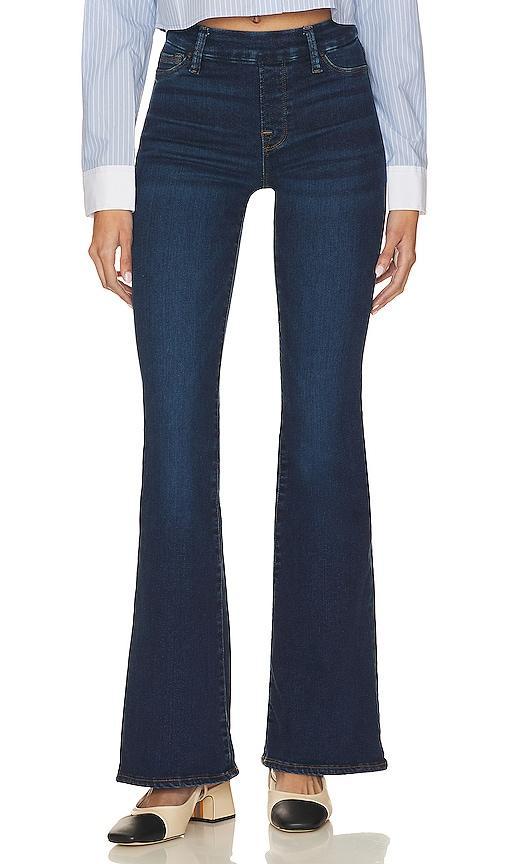 Womens Power Stretch Pull-On Flare Jeans | Indigo, Size XL | Good American by Khlo Kardashian Product Image