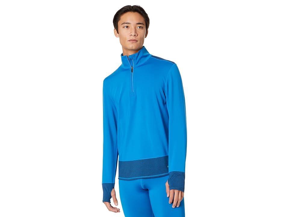 Hot Chillys Micro Elite Chamois Color-Block Zip-T Granite) Men's Clothing Product Image