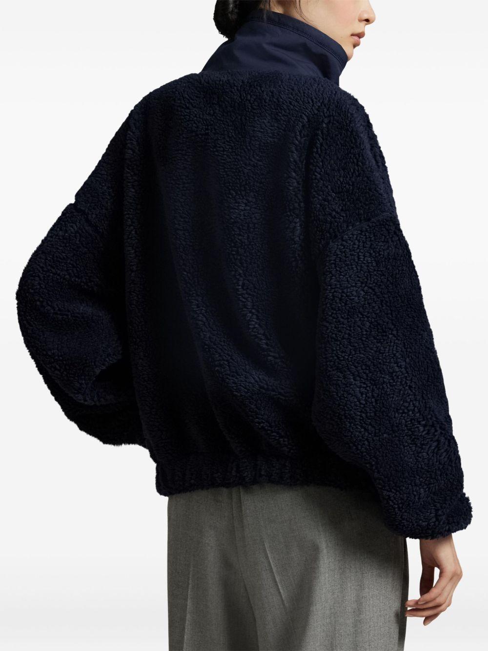 Polo Bear fleece-texture polo sweatshirt Product Image