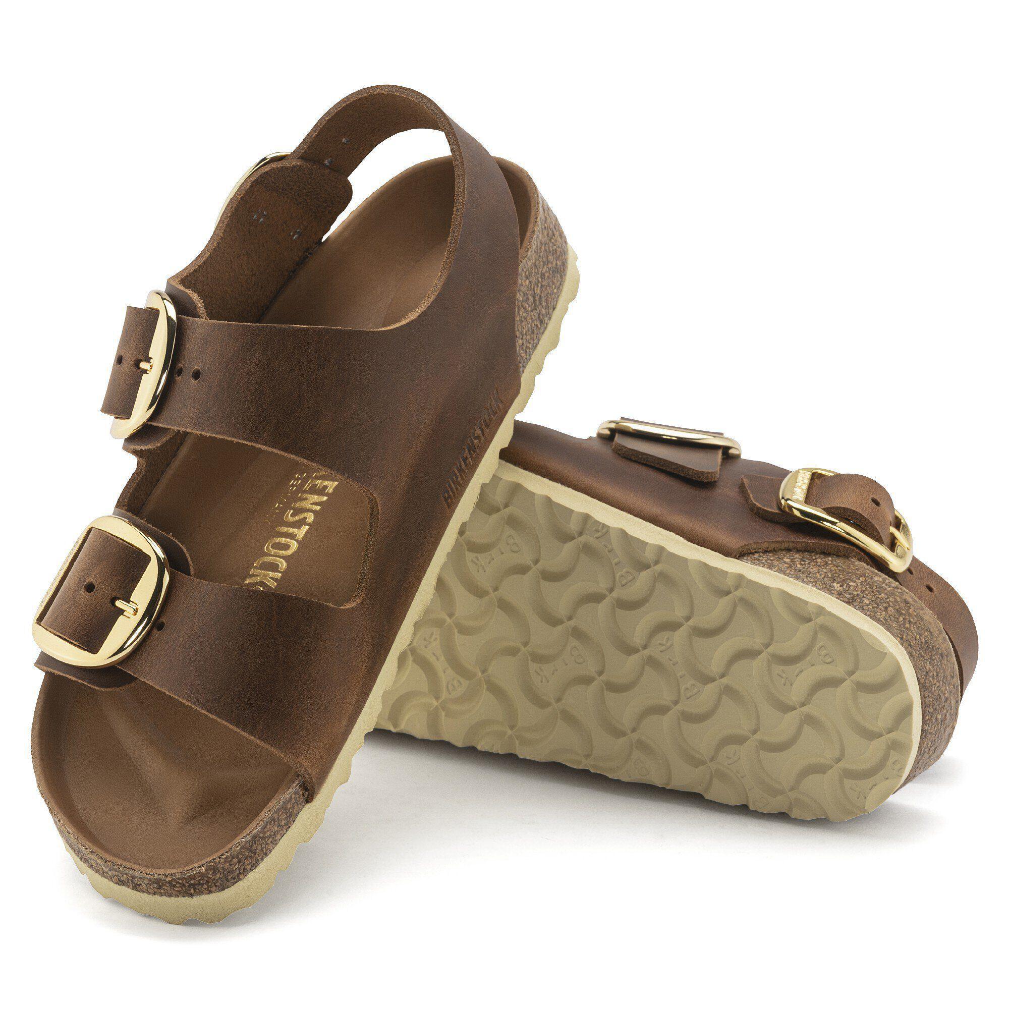 Milano Big Buckle Oiled Leather Olive Green Product Image