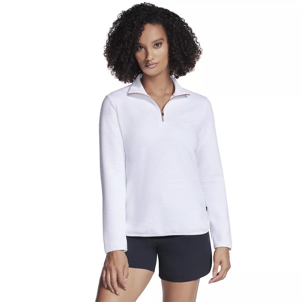 Women's Skechers® Softknit Ottoman Ribbed Pullover, Size: XL, Bright White Product Image
