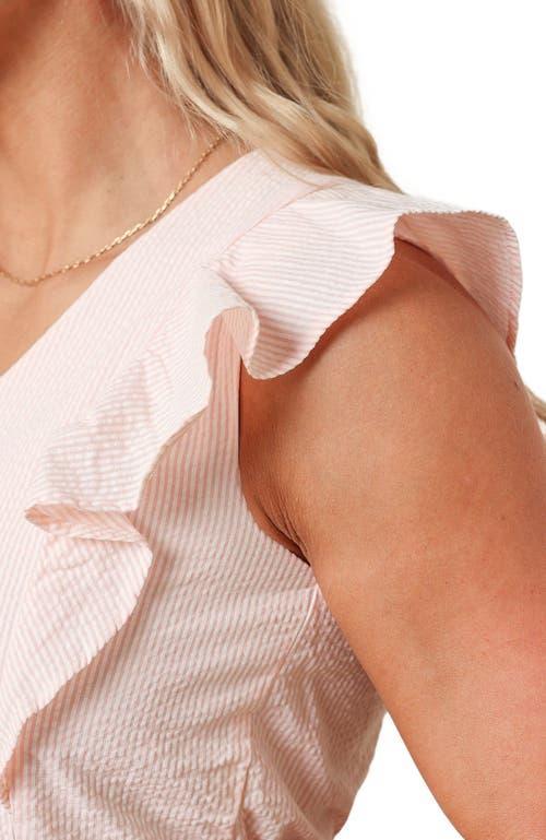 Hope & Henry Women's Organic Seersucker Flutter Dress in Light Pink Seersucker at Nordstrom, Size 8 Product Image
