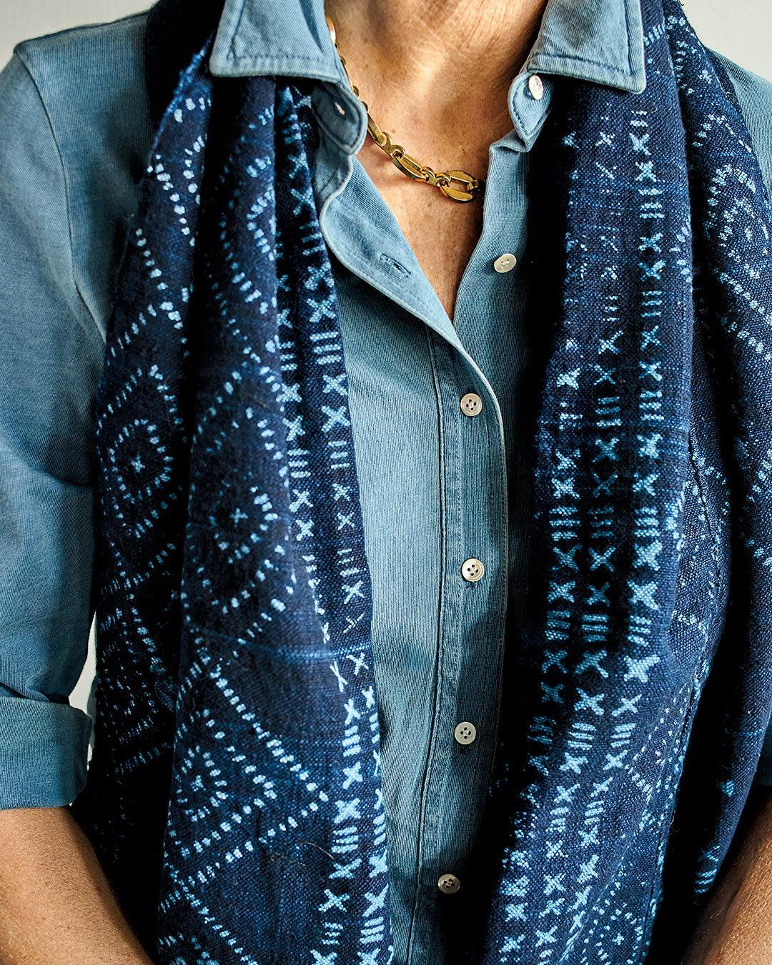 Avalon Indigo Knit Top in Washed Jersey Product Image