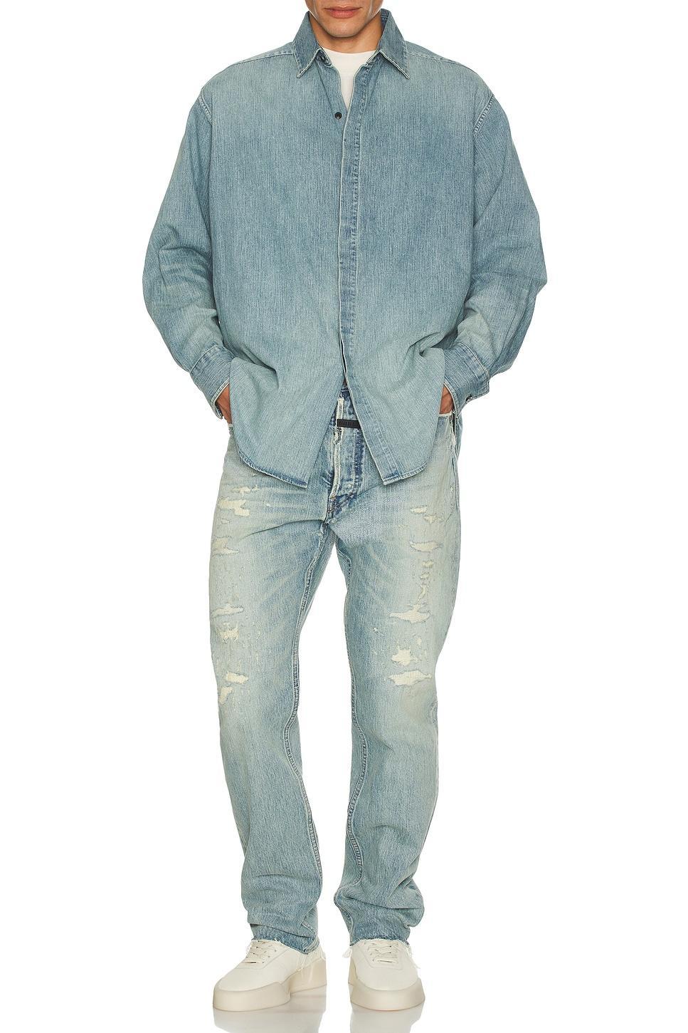 Denim Button Up Shirt in Indigo 2 Product Image