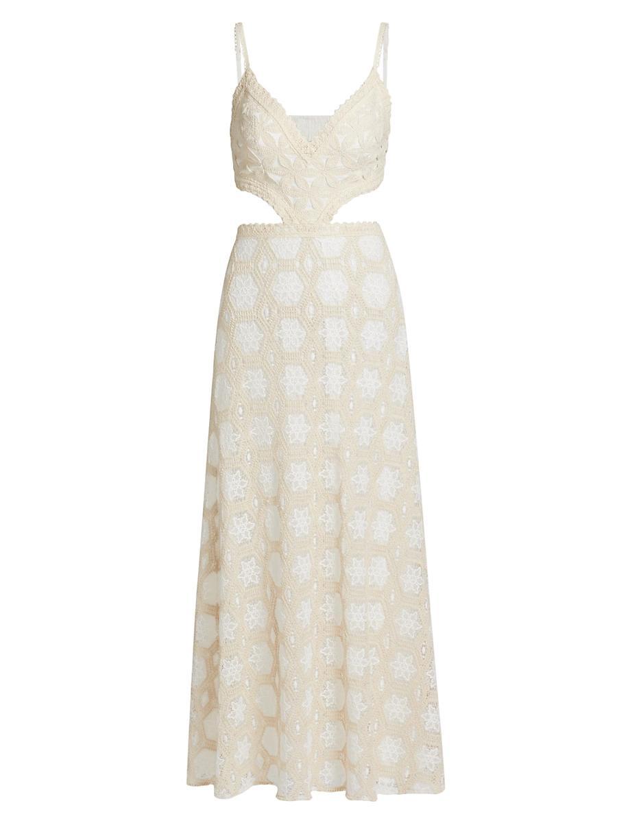 Womens Crocheted Cut-Out Maxi Dress Product Image
