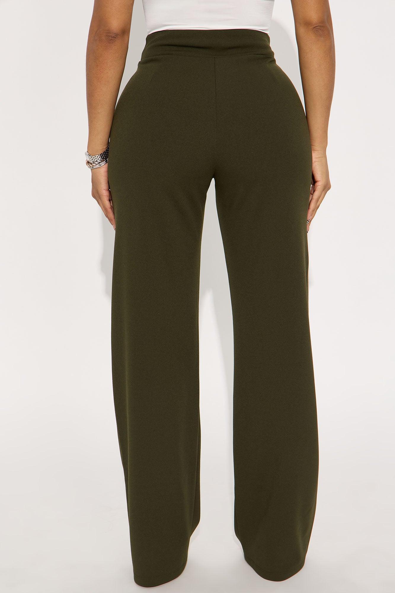Office Tea Straight Leg Trouser Pant - Olive Product Image