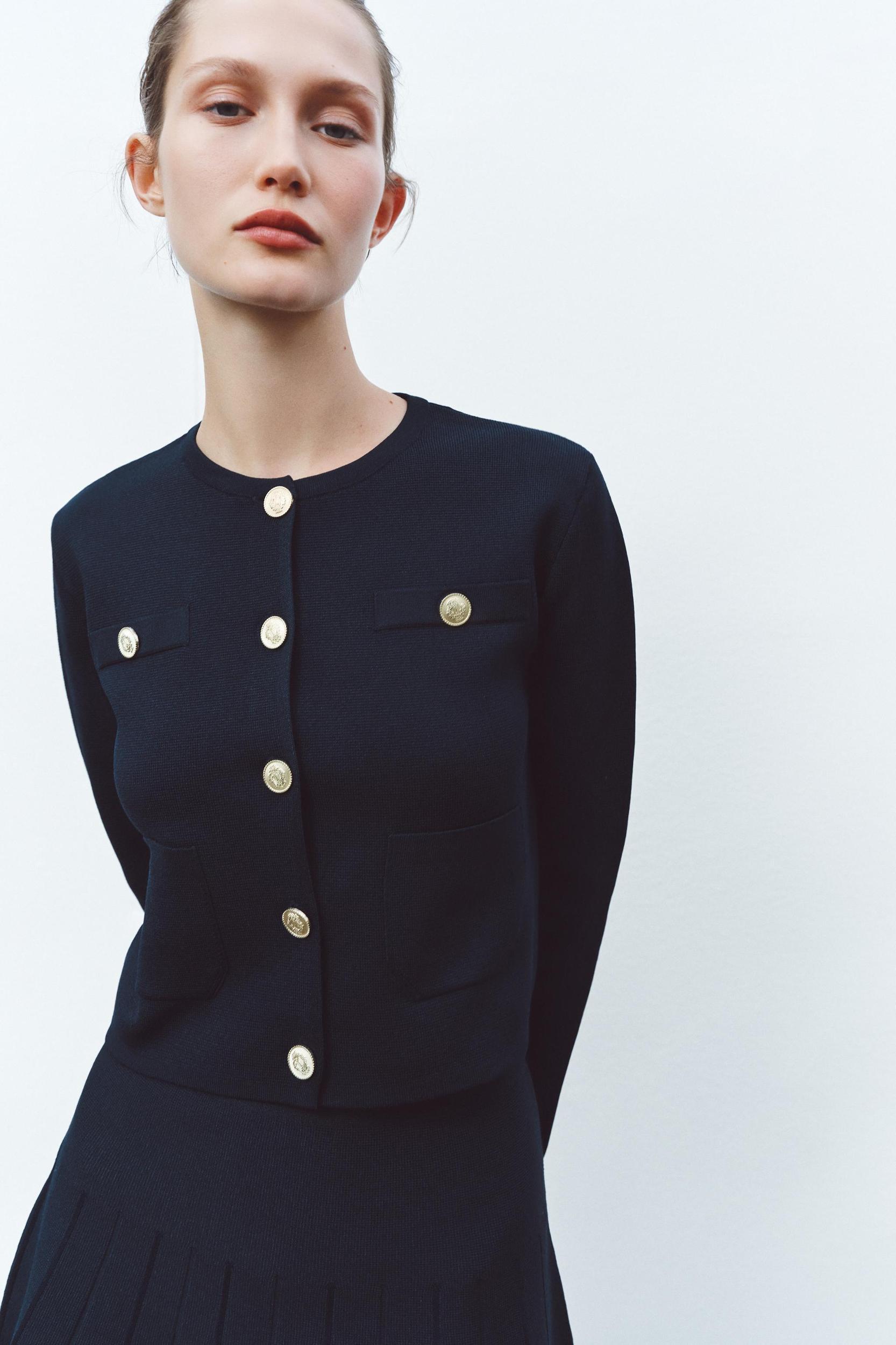 GOLDEN BUTTON KNIT CARDIGAN Product Image