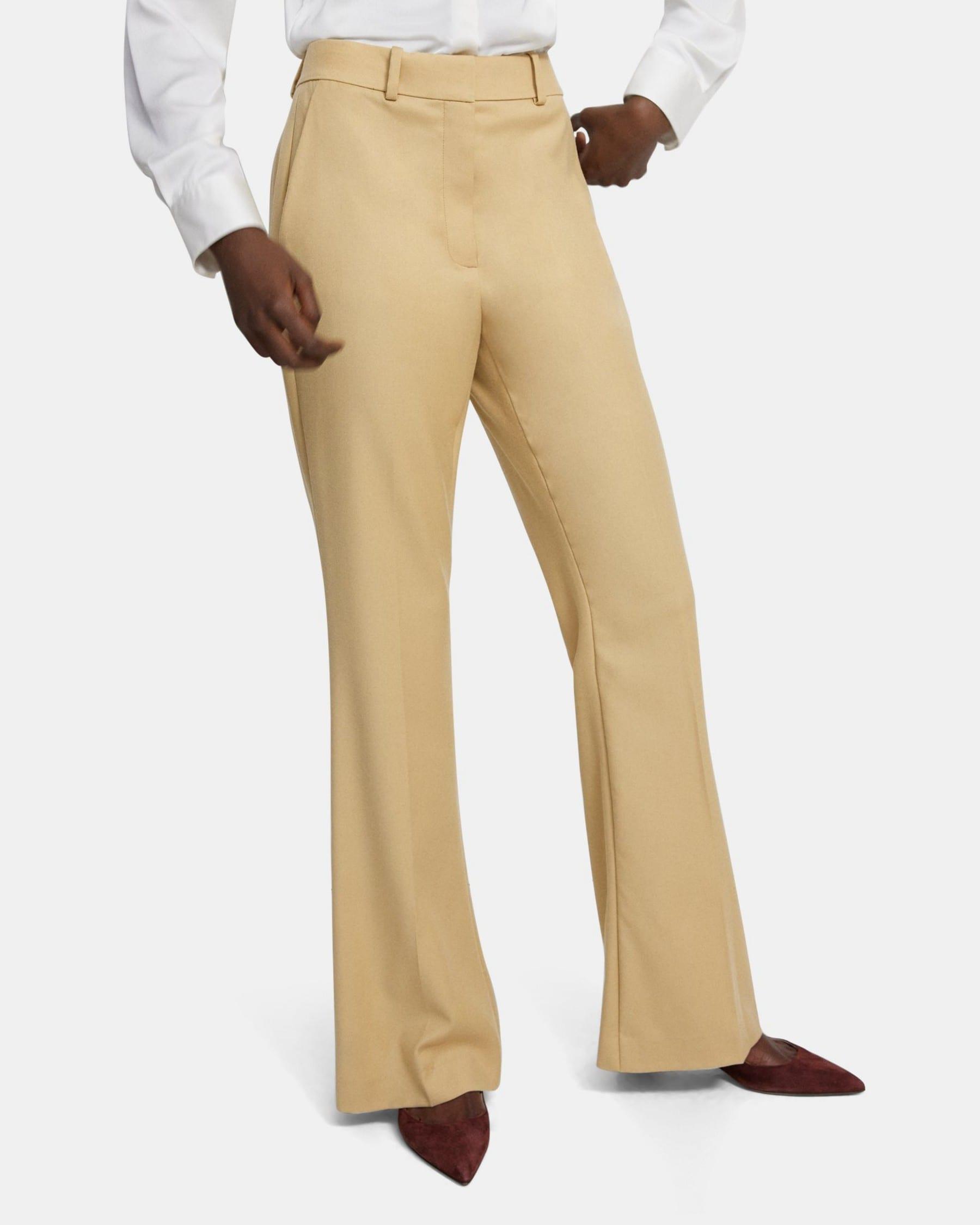 Flared High-Waist Pant in Wool Flannel Product Image