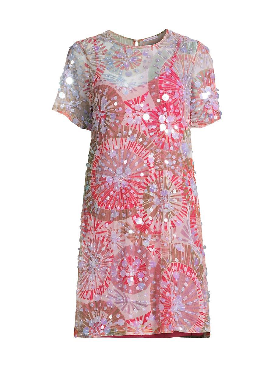 Womens Bubbly Sequined Starburst Minidress Product Image