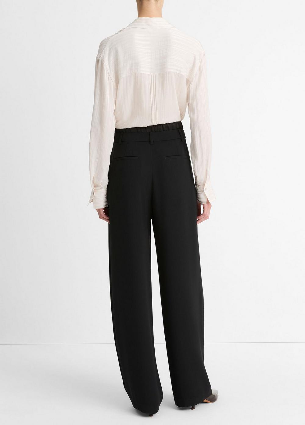 Womens Double-Waistband Drawstring Pant, Black, Size 10 Vince Product Image