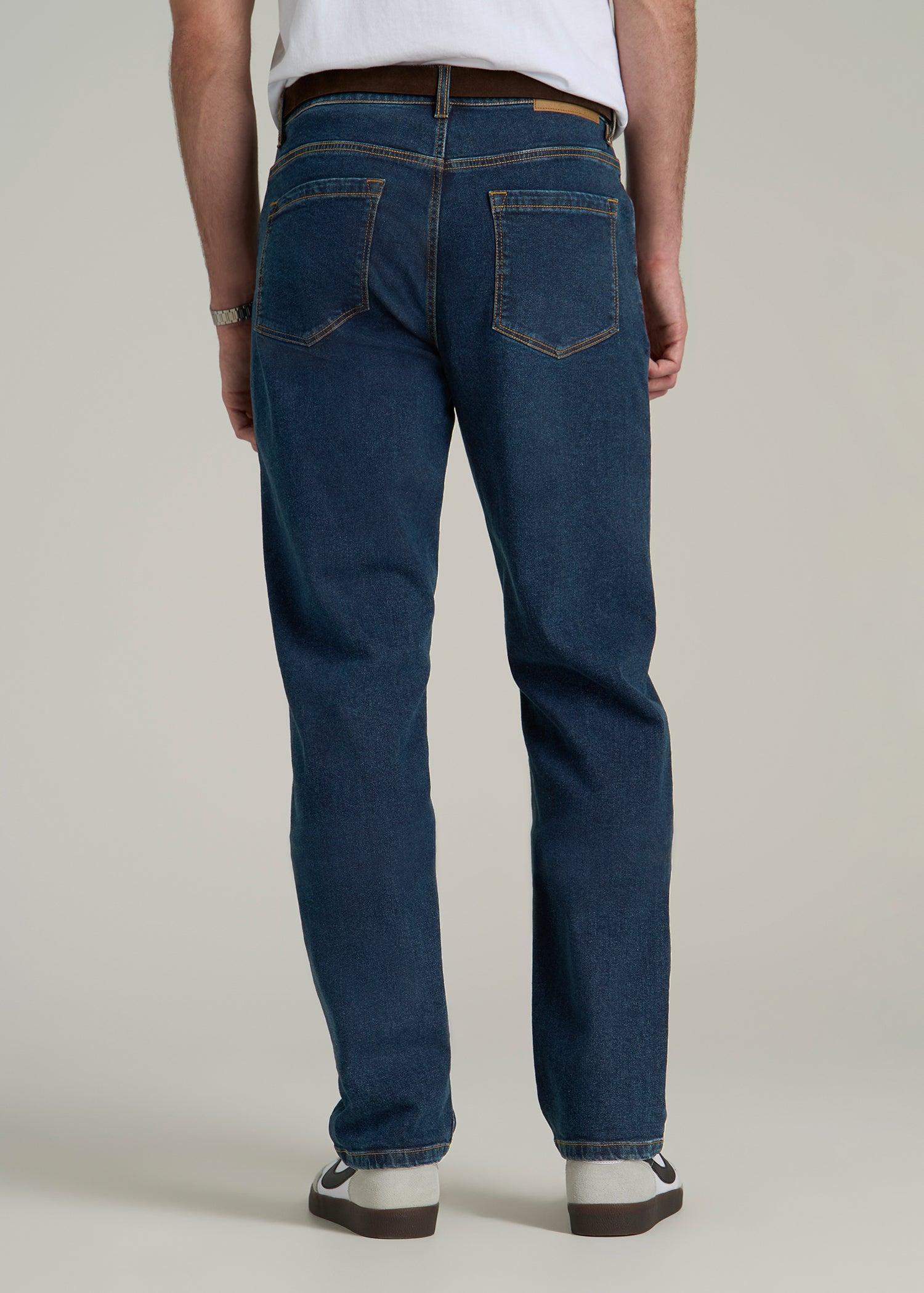 A.T. Basics Men's J1 Straight Fit Jeans for Tall Men in Charged Blue Product Image